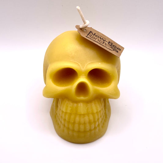 All-Beeswax Lg Skull Candle