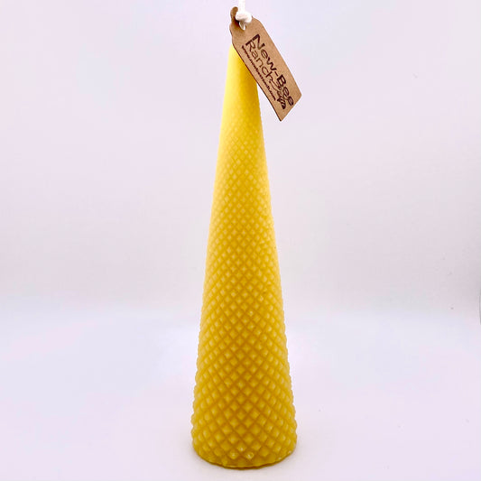 All-Beeswax Textured Cone Candle