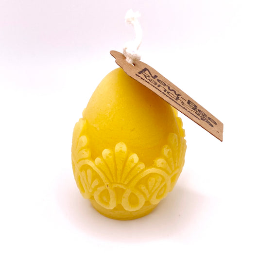 All-Beeswax Filigree Egg Candle